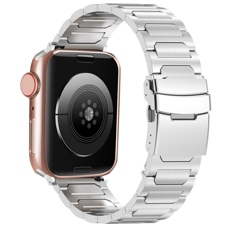 For Apple Watch SE 2023 40mm I-Shaped Titanium Metal Watch Band(Silver) by buy2fix