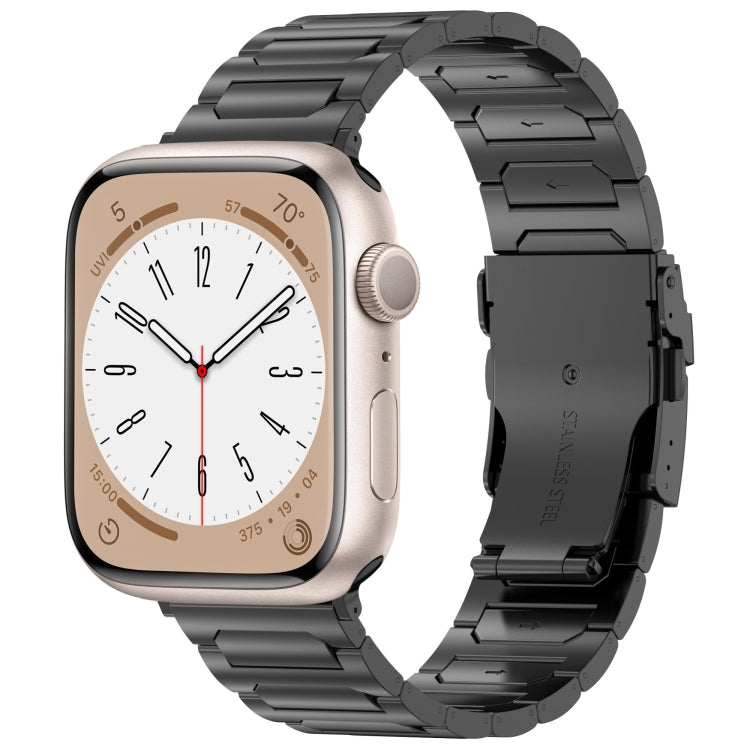 For Apple Watch Series 9 45mm I-Shaped Titanium Metal Watch Band(Black) by buy2fix
