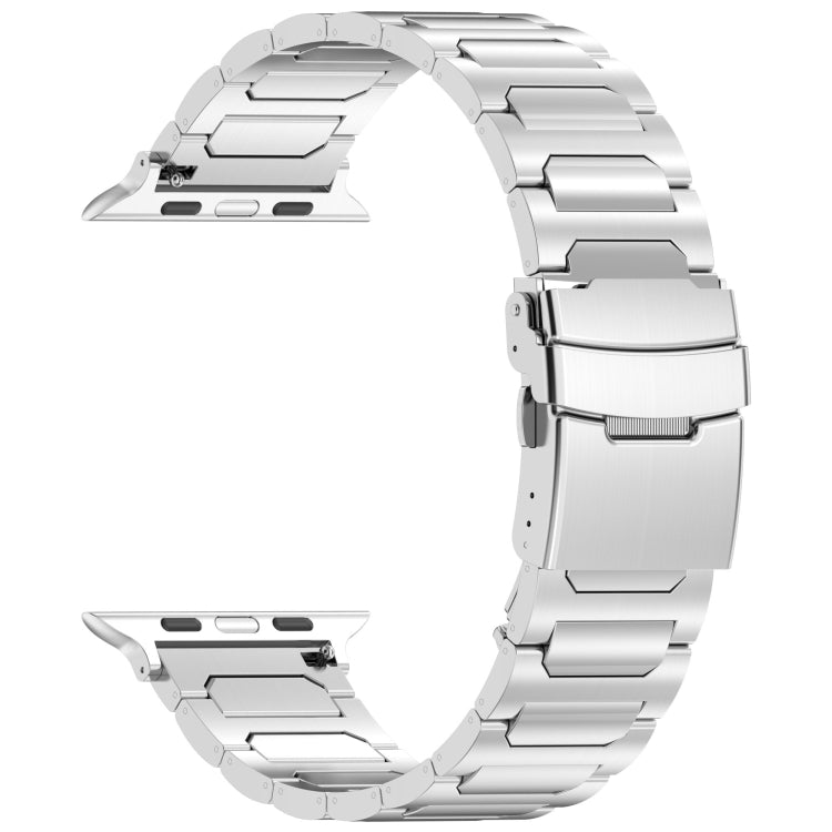For Apple Watch Series 9 45mm I-Shaped Titanium Metal Watch Band(Mirror Silver) by buy2fix