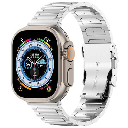 For Apple Watch Ultra 49mm I-Shaped Titanium Metal Watch Band(Silver) by buy2fix