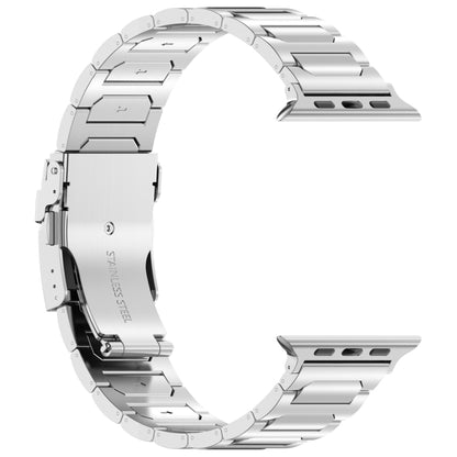 For Apple Watch Series 8 45mm I-Shaped Titanium Metal Watch Band(Mirror Silver) by buy2fix
