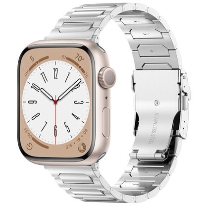For Apple Watch SE 2022 40mm I-Shaped Titanium Metal Watch Band(Mirror Silver) by buy2fix