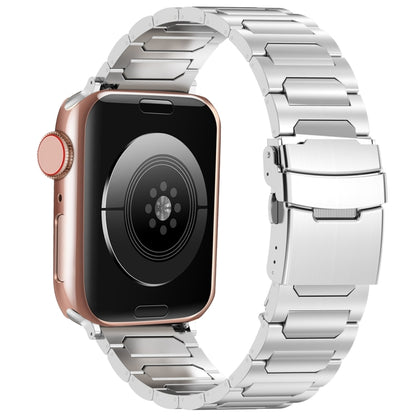 For Apple Watch SE 2022 40mm I-Shaped Titanium Metal Watch Band(Mirror Silver) by buy2fix
