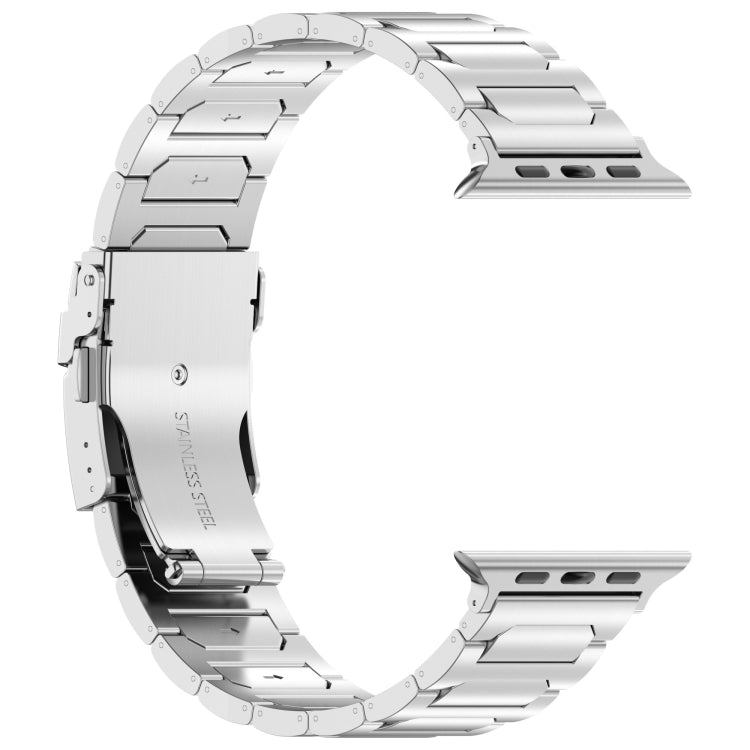For Apple Watch Series 7 41mm I-Shaped Titanium Metal Watch Band(Silver) by buy2fix
