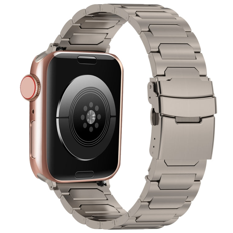 For Apple Watch Series 7 45mm I-Shaped Titanium Metal Watch Band(Titanium) by buy2fix
