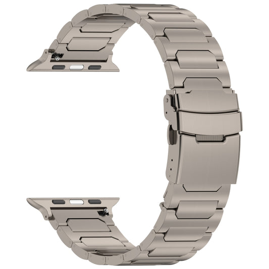 For Apple Watch Series 5 44mm I-Shaped Titanium Metal Watch Band(Titanium) by buy2fix