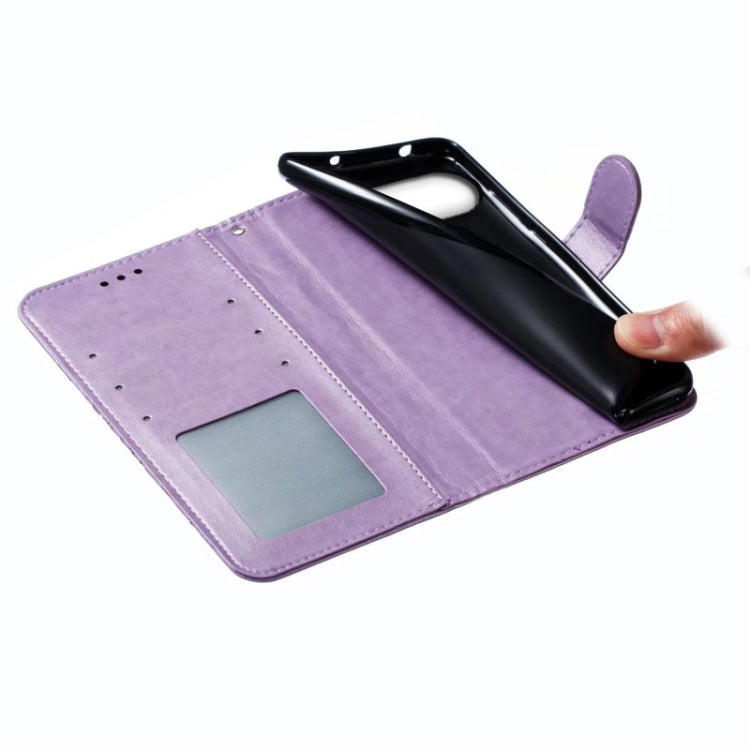 For Google Pixel 9 Sun Mandala Embossing Pattern Phone Leather Case(Purple) by buy2fix