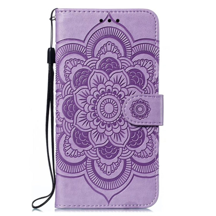 For Google Pixel 9 Pro Sun Mandala Embossing Pattern Phone Leather Case(Purple) by buy2fix