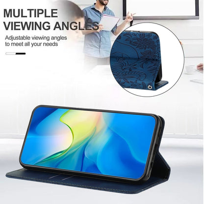 For iPhone 16 Pro Max Retro Elephant Embossed Leather Phone Case(Blue) by buy2fix