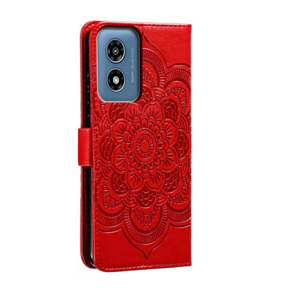 For Motorola Moto G Play 2024 Sun Mandala Embossing Pattern Phone Leather Case(Red) by buy2fix