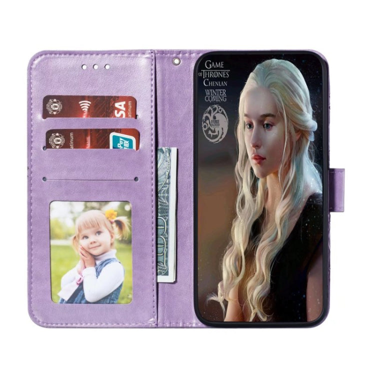 For Motorola Moto G Play 2024 Sun Mandala Embossing Pattern Phone Leather Case(Purple) by buy2fix