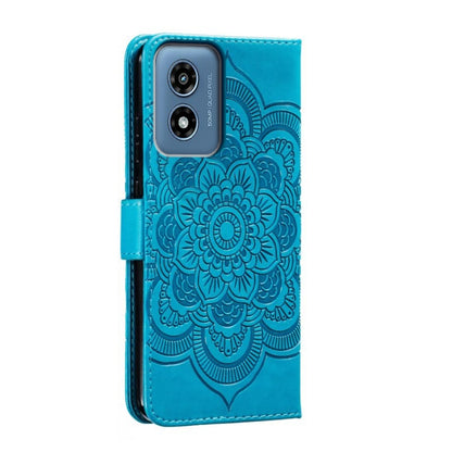 For Motorola Moto G Play 2024 Sun Mandala Embossing Pattern Phone Leather Case(Blue) by buy2fix