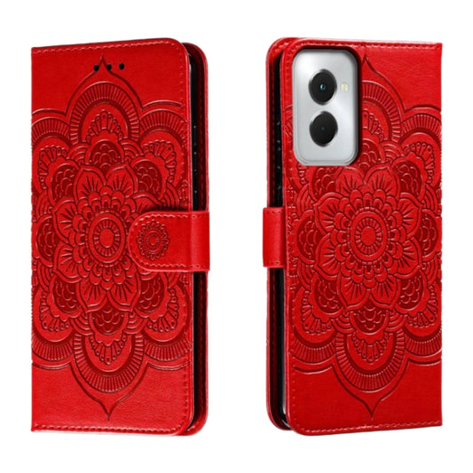For Motorola Moto G Power 5G 2024 Sun Mandala Embossing Pattern Phone Leather Case(Red) by buy2fix
