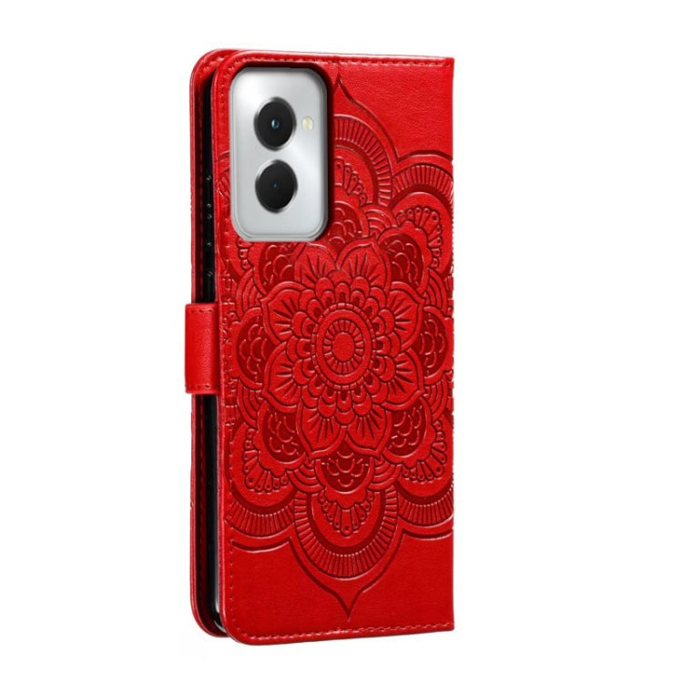 For Motorola Moto G Power 5G 2024 Sun Mandala Embossing Pattern Phone Leather Case(Red) by buy2fix