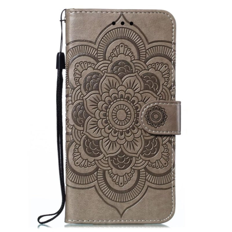 For Motorola Moto G Power 5G 2024 Sun Mandala Embossing Pattern Phone Leather Case(Grey) by buy2fix