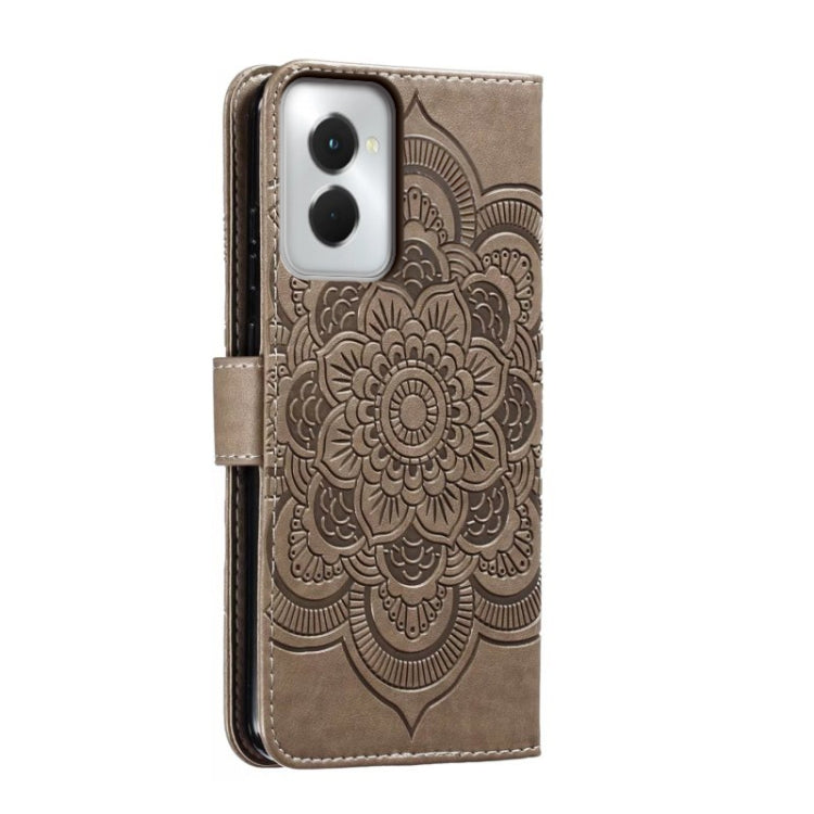 For Motorola Moto G Power 5G 2024 Sun Mandala Embossing Pattern Phone Leather Case(Grey) by buy2fix