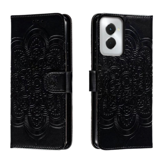 For Motorola Moto G Power 5G 2024 Sun Mandala Embossing Pattern Phone Leather Case(Black) by buy2fix