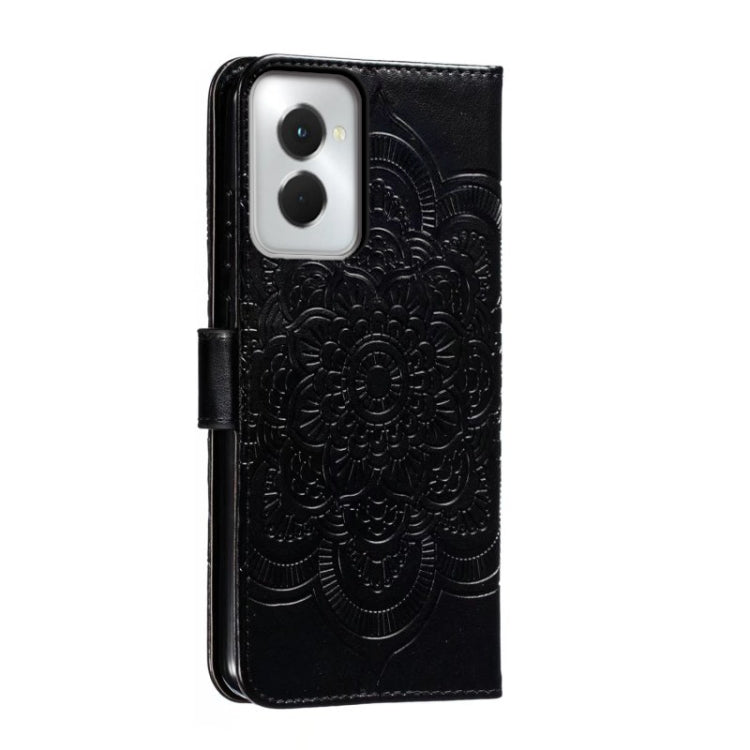 For Motorola Moto G Power 5G 2024 Sun Mandala Embossing Pattern Phone Leather Case(Black) by buy2fix