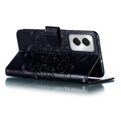 For Motorola Moto G Power 5G 2024 Sun Mandala Embossing Pattern Phone Leather Case(Black) by buy2fix