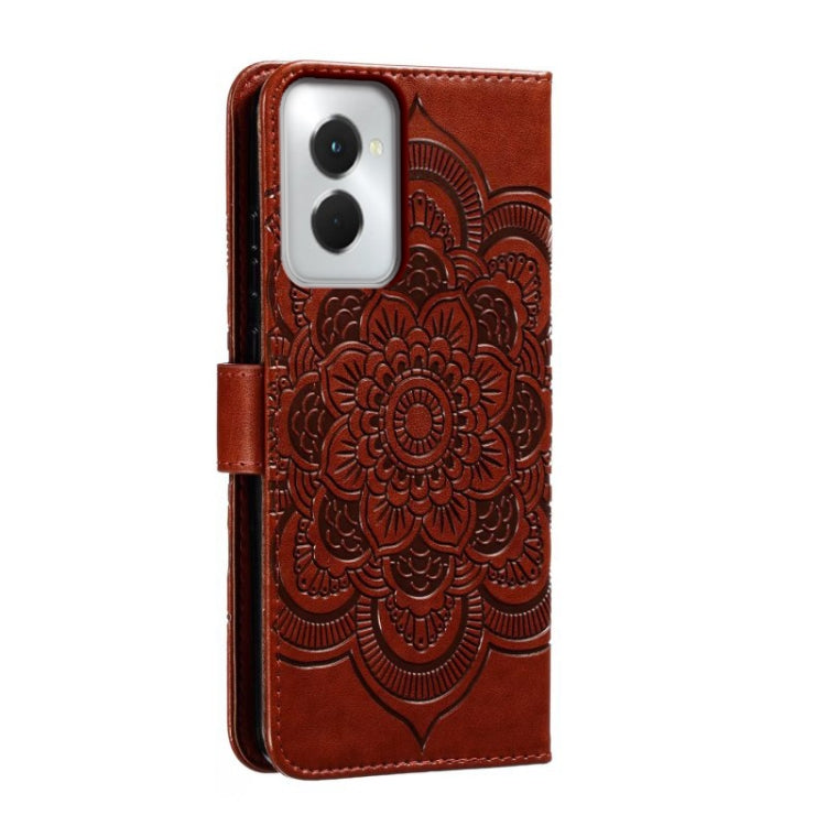 For Motorola Moto G Power 5G 2024 Sun Mandala Embossing Pattern Phone Leather Case(Brown) by buy2fix