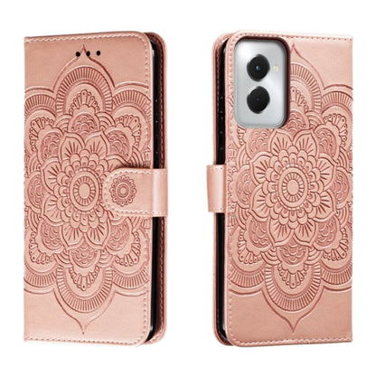 For Motorola Moto G Power 5G 2024 Sun Mandala Embossing Pattern Phone Leather Case(Rose Gold) by buy2fix