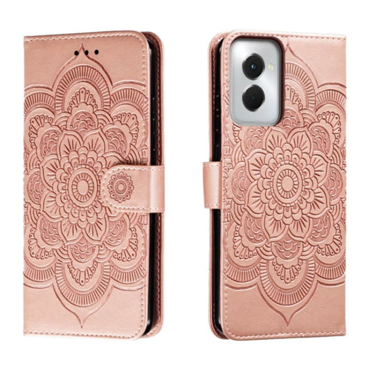 For Motorola Moto G Power 5G 2024 Sun Mandala Embossing Pattern Phone Leather Case(Rose Gold) by buy2fix