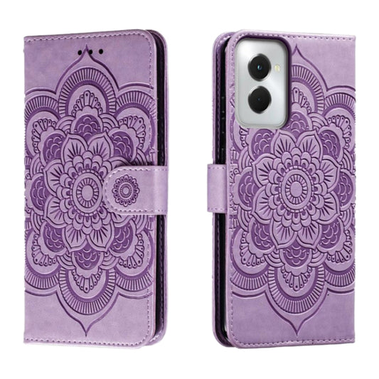 For Motorola Moto G Power 5G 2024 Sun Mandala Embossing Pattern Phone Leather Case(Purple) by buy2fix