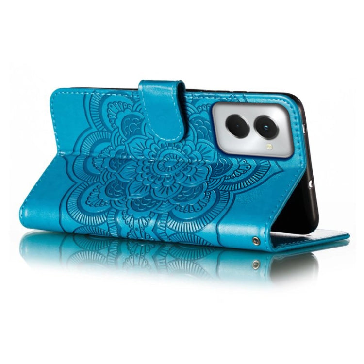 For Motorola Moto G Power 5G 2024 Sun Mandala Embossing Pattern Phone Leather Case(Blue) by buy2fix