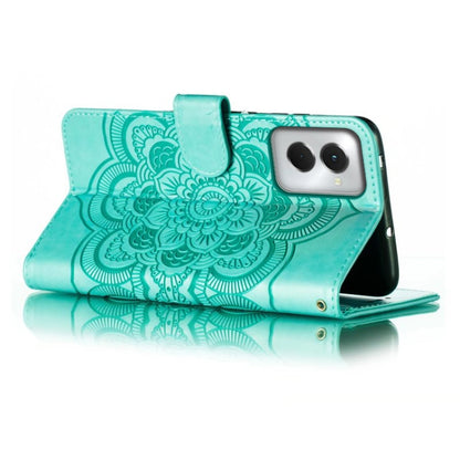 For Motorola Moto G Power 5G 2024 Sun Mandala Embossing Pattern Phone Leather Case(Green) by buy2fix