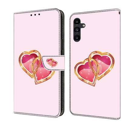 For Samsung Galaxy A15 5G Crystal Painted Leather Phone case(Love Peach) by buy2fix