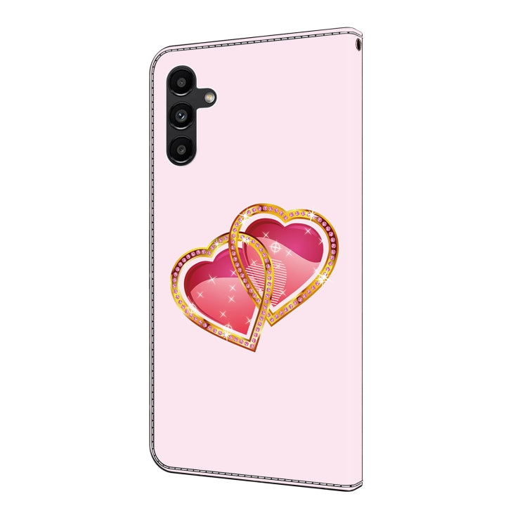 For Samsung Galaxy A15 5G Crystal Painted Leather Phone case(Love Peach) by buy2fix