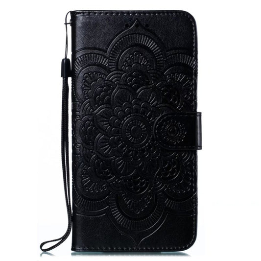 For Xiaomi 14 Ultra Sun Mandala Embossing Pattern Phone Leather Case(Black) - 14 Ultra Cases by buy2fix | Online Shopping UK | buy2fix