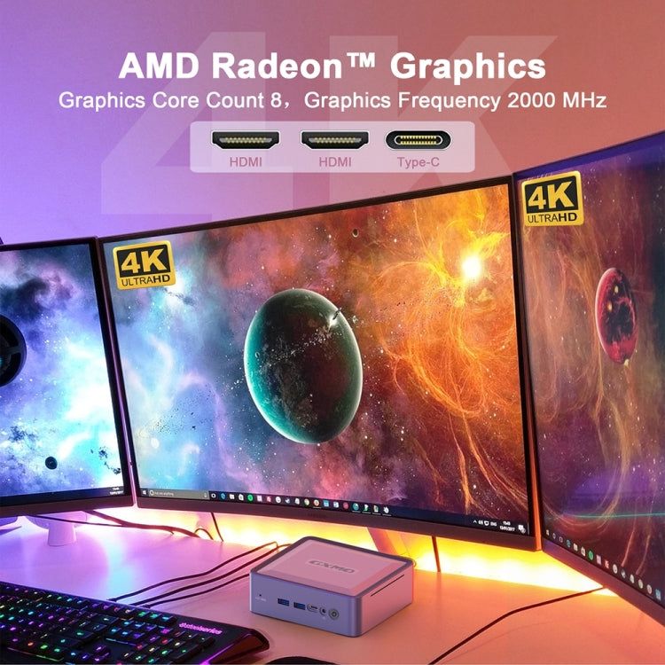GXMO U58 Windows 11 AMD Ryzen 7-5825U 8 Core Processor Mini Computer, Specification:16GB+512GB - Windows Mini PCs by GXMO | Online Shopping UK | buy2fix