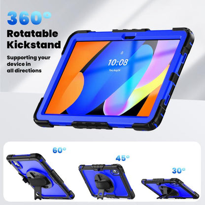 For Lenovo Xiaoxin Pad 2024 / 2025 Silicone Hybrid PC Tablet Case with Shoulder Strap(Black Dark Blue PC) - Lenovo by buy2fix | Online Shopping UK | buy2fix