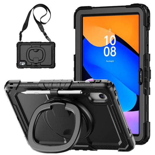 For Lenovo Xiaoxin Pad 2024 / 2025 Handle Silicone Hydric PC Tablet Case with Shoulder Strap(Black) - Lenovo by buy2fix | Online Shopping UK | buy2fix
