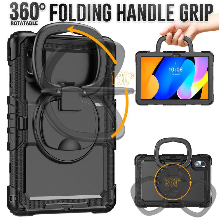 For Lenovo Xiaoxin Pad 2024 / 2025 Handle Silicone Hydric PC Tablet Case with Shoulder Strap(Black) - Lenovo by buy2fix | Online Shopping UK | buy2fix