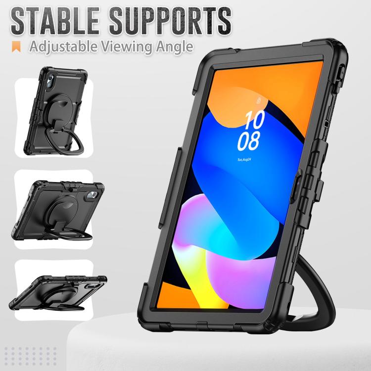 For Lenovo Xiaoxin Pad 2024 / 2025 Handle Silicone Hydric PC Tablet Case with Shoulder Strap(Black) - Lenovo by buy2fix | Online Shopping UK | buy2fix