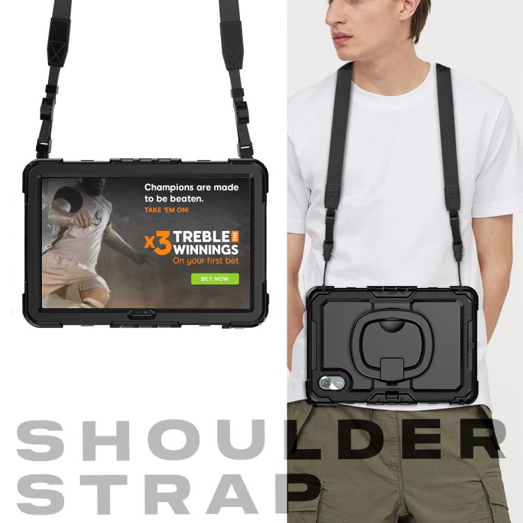 For Lenovo Xiaoxin Pad 2024 / 2025 Handle Silicone Hydric PC Tablet Case with Shoulder Strap(Black) - Lenovo by buy2fix | Online Shopping UK | buy2fix