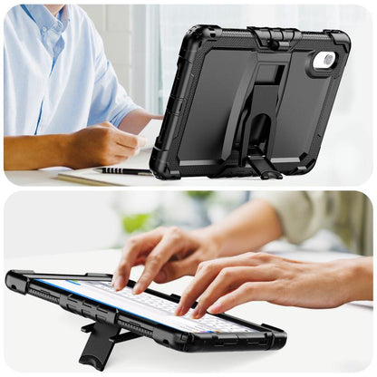 For Lenovo Xiaoxin Pad 11 2025 / 2024 Silicone Hydric PC Tablet Case with Shoulder Strap & Holder(Black) - Lenovo by buy2fix | Online Shopping UK | buy2fix