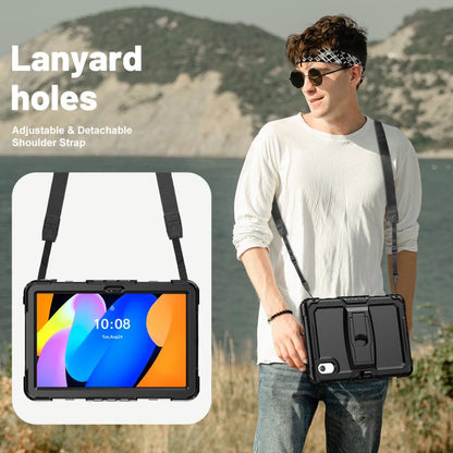 For Lenovo Xiaoxin Pad 11 2025 / 2024 Silicone Hydric PC Tablet Case with Shoulder Strap & Holder(Black) - Lenovo by buy2fix | Online Shopping UK | buy2fix