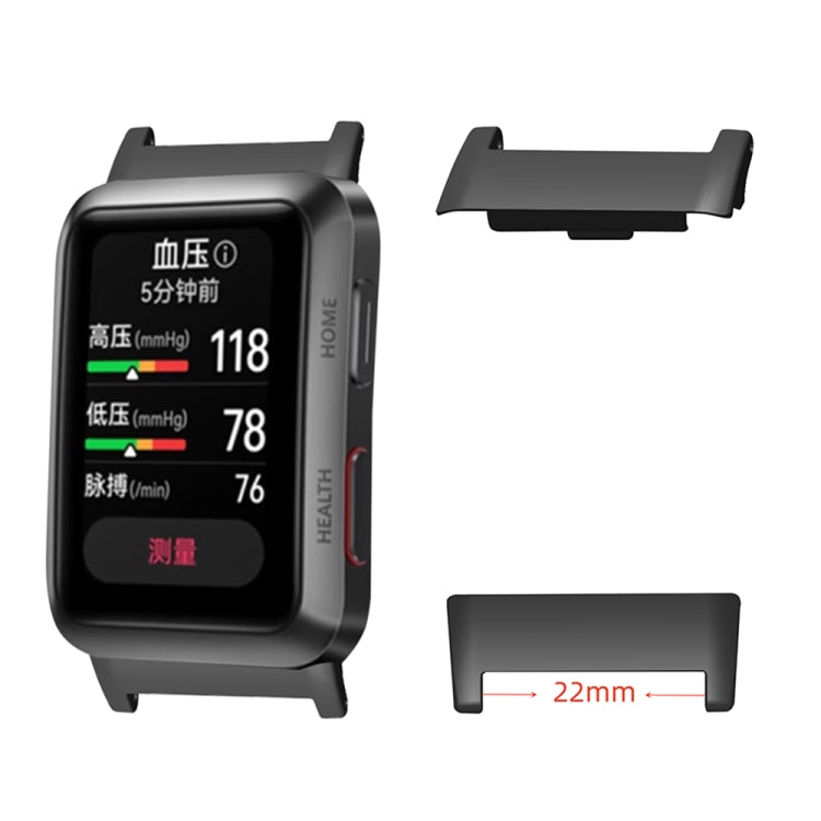 For Huawei Watch D 20mm 1 Pair Metal Watch Band Connector(Black) by buy2fix