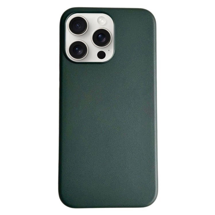 For iPhone 16 Pro Pure Color Leather Magsafe Magnetic Phone Case(Dark Green) by buy2fix