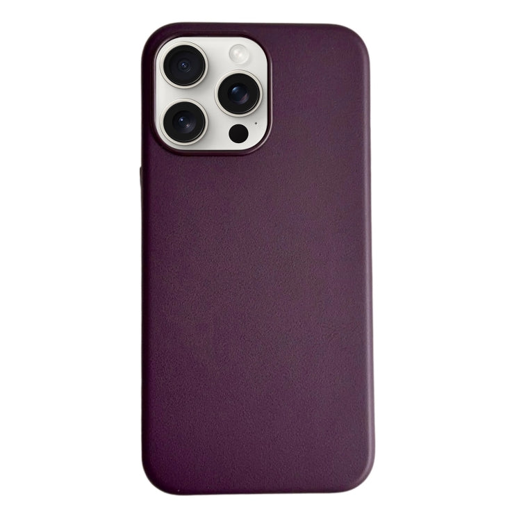 For iPhone 16 Pro Pure Color Leather Magsafe Magnetic Phone Case(Purple) by buy2fix