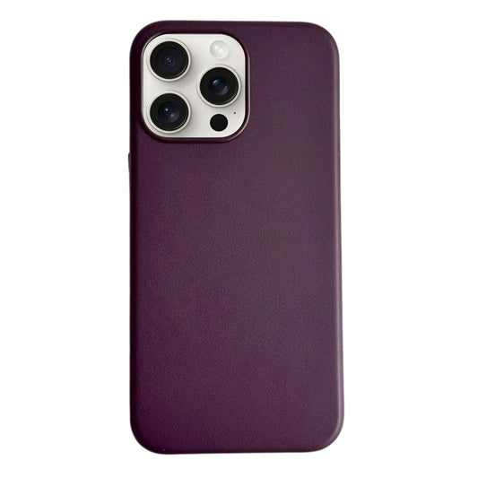 For iPhone 16 Pro Pure Color Leather Magsafe Magnetic Phone Case(Purple) by buy2fix