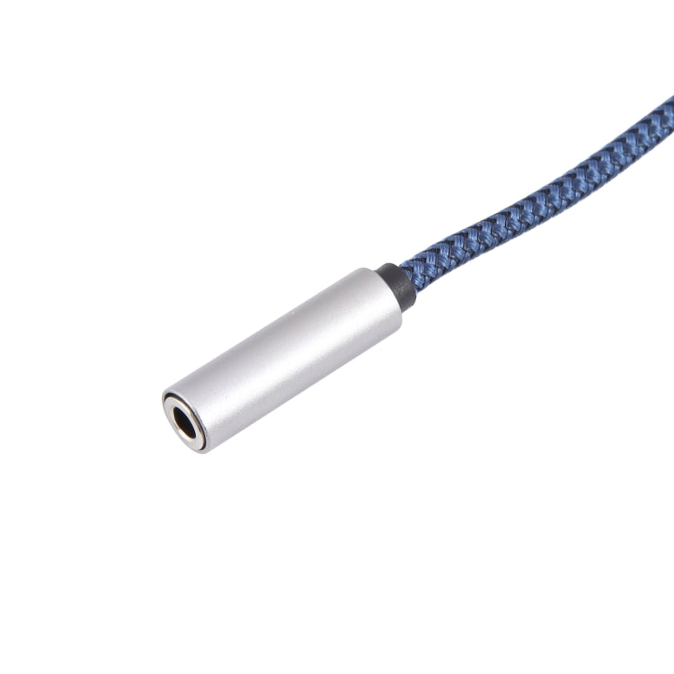 USB Male to 3.5mm Female Weave Texture Audio Adapter(Blue) by buy2fix