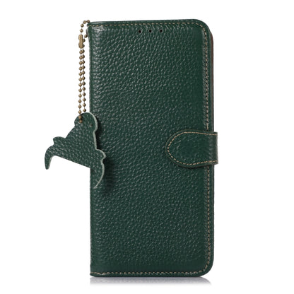 For Google Pixel 10 Pro / 9 Pro Genuine Leather Litchi Texture RFID Leather Phone Case(Green) - Google Cases by buy2fix | Online Shopping UK | buy2fix