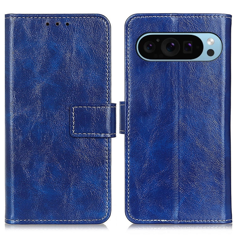 For Google Pixel 10 / 9 Retro Crazy Horse Texture Flip Leather Phone Case(Blue) by buy2fix