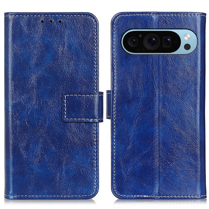 For Google Pixel 10 / 9 Retro Crazy Horse Texture Flip Leather Phone Case(Blue) by buy2fix