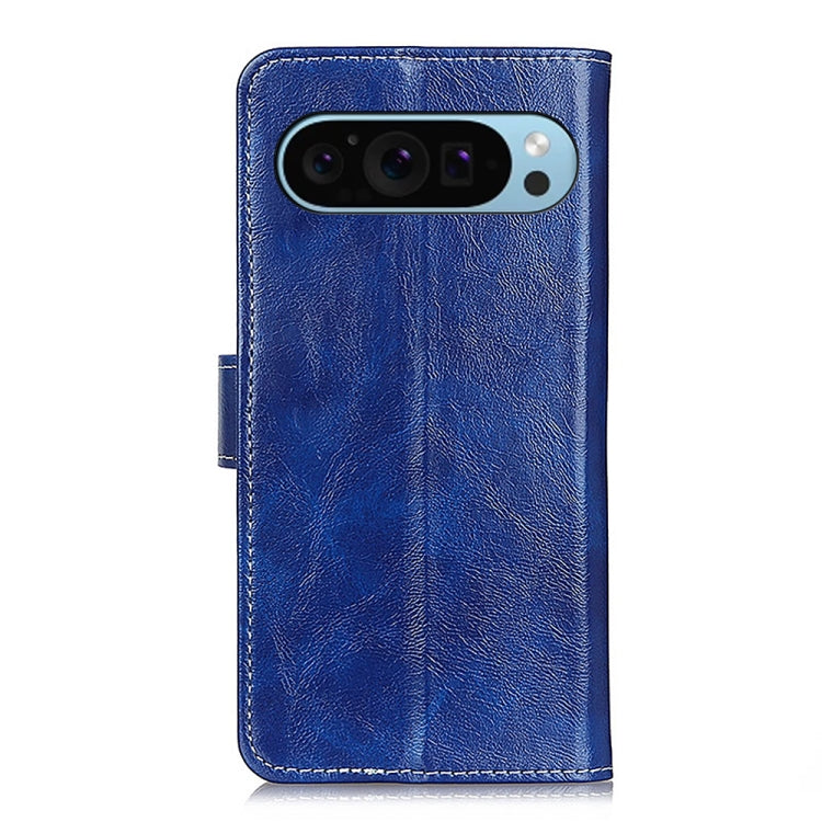 For Google Pixel 10 / 9 Retro Crazy Horse Texture Flip Leather Phone Case(Blue) by buy2fix