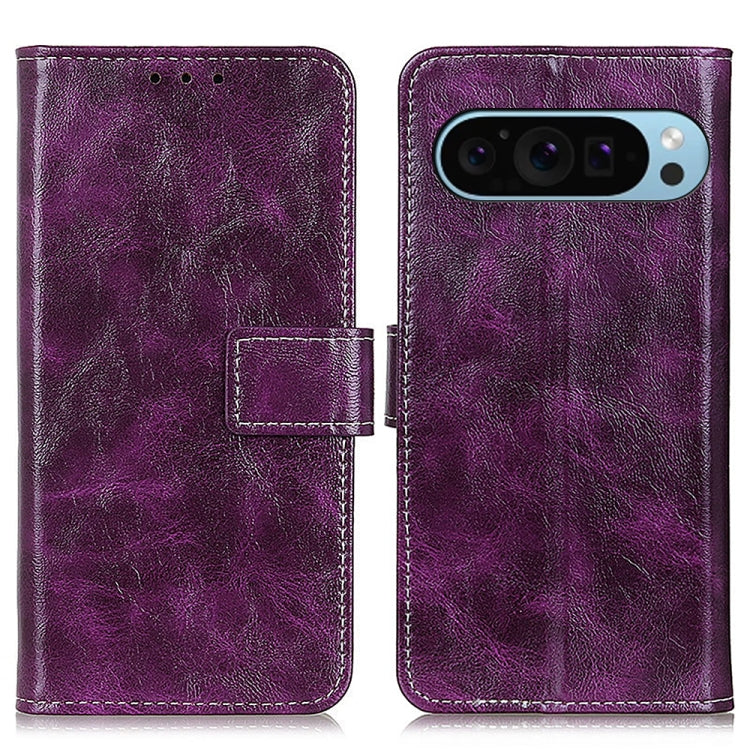 For Google Pixel 10 / 9 Retro Crazy Horse Texture Flip Leather Phone Case(Purple) by buy2fix